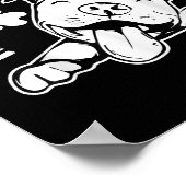 おやすみピット おもしろい犬 ピットブル メメ 服 ポスター (角)