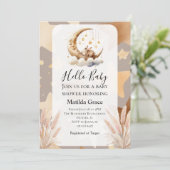 おやすみベイビー半月うさぎ招待状 招待状 (スタンド正面)