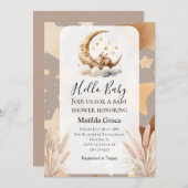 おやすみベイビー半月うさぎ招待状 招待状 (正面/裏面)