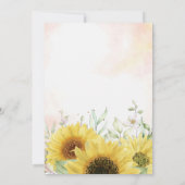 おやすみベイビー 水彩ひまわり 花のベイビーシャワー 招待状 (裏面)