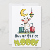 おやすみMOOO! | ユモアたっぷりのイードの牛のお休み 招待状 (正面)