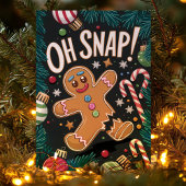 おやっ!ジンジャーブレッドマンの面白いクリスマス シーズンカード