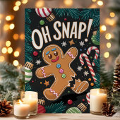 おやっ!ジンジャーブレッドマンの面白いクリスマス シーズンカード