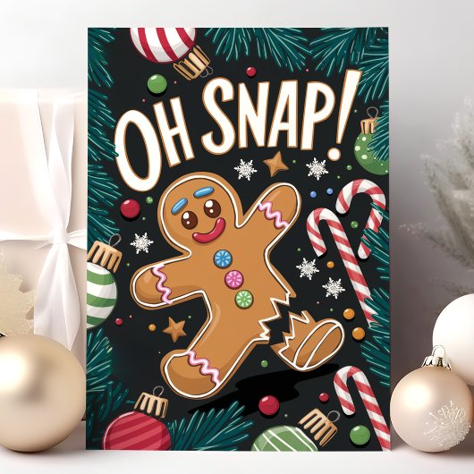 おやっ!ジンジャーブレッドマンの面白いクリスマス シーズンカード