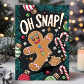 おやっ!ジンジャーブレッドマンの面白いクリスマス シーズンカード