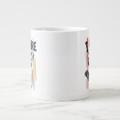 おやつが必要なアライグマのデザイン ジャンボコーヒーマグカップ (正面)
