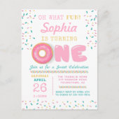 おやつが楽しいドーナツファーストバースデーパーティー ポストカード (正面)