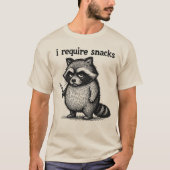 おやつが欲しいアライグマ | ビッグサイズの面白い動物 Tシャツ (正面)
