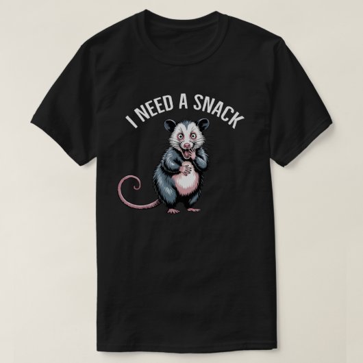 おやつが欲しい叫ぶポッサム t – 面白いミーム tシャツ (デザイン正面)