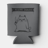 おやつが欲しい猫の面白いミーム 缶クーラー (正面)