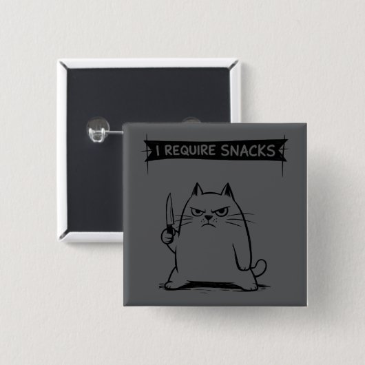おやつが欲しい猫の面白いミーム 缶バッジ (正面&裏面)