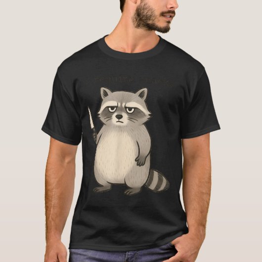 おやつが欲しい 面白い MPY アライグマ ゴミ メーム スナック Tシャツ (正面)