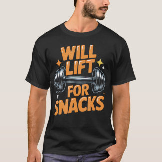 おやつで筋トレするのが楽しくなるユーモアあふれるフィットネス Tシャツ