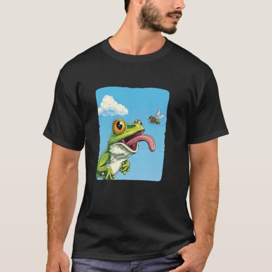 おやつにハエを捕まえたカエルのコスチューム Tシャツ (正面)