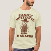 おやつに目がないクマの面白グッズ Tシャツ (正面)