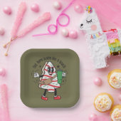 おやつに見えるクリスマスツリーケーキ ペーパープレート (パーティー)