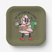 おやつに見えるクリスマスツリーケーキ ペーパープレート (正面)