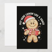 おやつに見えるジンジャーブレッド クリスマス 招待状 (正面/裏面)