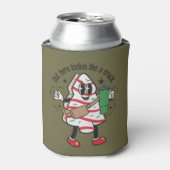 おやつのように見えるクリスマスツリーケーキ 缶クーラー (缶正面)
