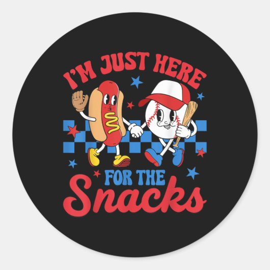 おやつの野球の妹の幼児のためにここにいる ラウンドシール (正面)