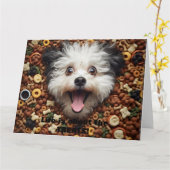 おやつは人生の楽しみ  グリーティングカード (黄色い花)