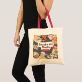 おやつは食事 トートバッグ - 笑える日常のショッピング用 (正面(商品))
