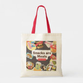 おやつは食事 トートバッグ - 笑える日常のショッピング用 (裏面)