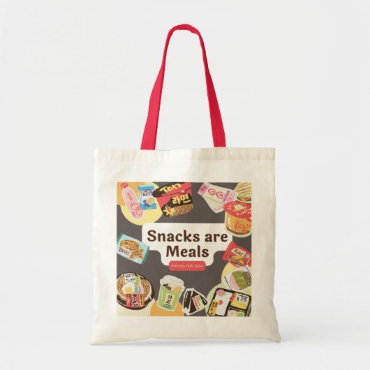 おやつは食事 トートバッグ - 笑える日常のショッピング用 (正面)