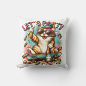 おやつやドリンクでスケートボード猫! クッション (正面)