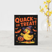 おやつをもらおう！ハロウィンの面白いゴム製のあひる君 カード (黄色い花)