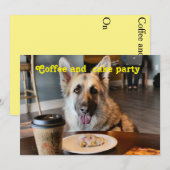 おやつタイムのコーヒー招待 招待状 (正面/裏面)