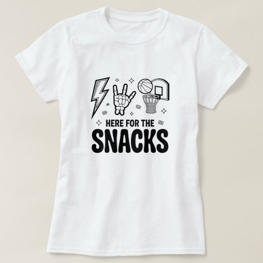 おやつ大好き バスケ おもしろ フード ティーシャツ Tシャツ (デザイン正面)