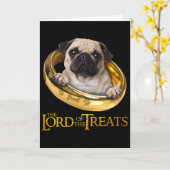 おやつ王 - 面白くてかわいいパグの子犬のために カード (黄色い花)