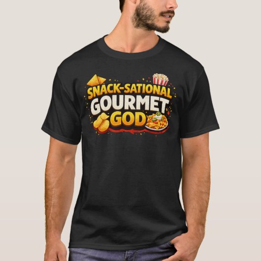 おやつ祭りのグルメ神!スローガンTシャツ Tシャツ (正面)