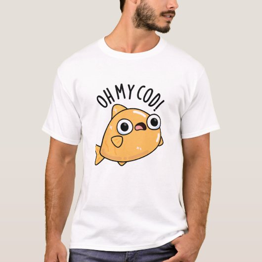 おやまぁコッド 面白い魚のダジャレ Tシャツ (正面)