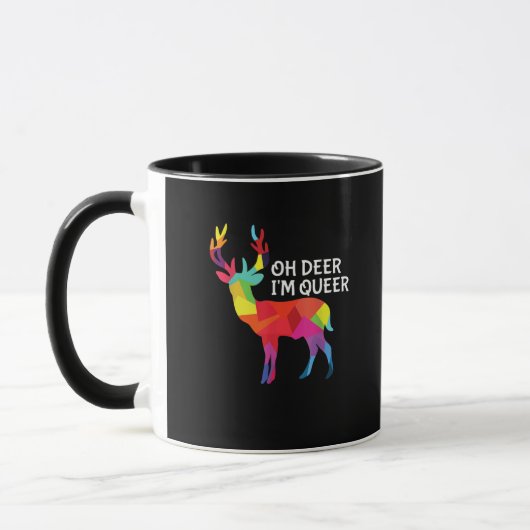 おやまあ、鹿がクィア! LGBT Pride デザイン マグカップ (左)