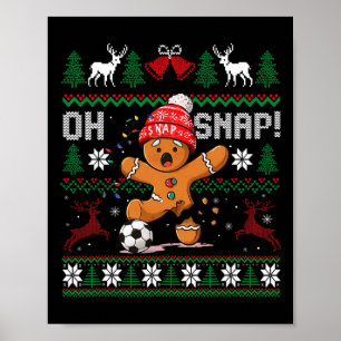おやゆびサッカー ジンジャーブレッドマン クリスマス ださい Xmas ポスター