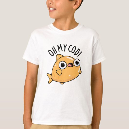 おやカナダの魚 面白い魚のダジャレ Tシャツ (正面)