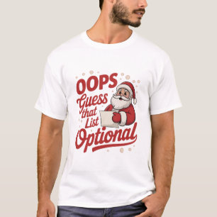 おや?リストを当てるのは無理かな?楽しいサンタクロース Tシャツ