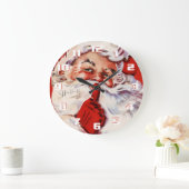 およびおもしろい·お洒落ヴィンテージ·サンタ ラージ壁時計 (ホーム)