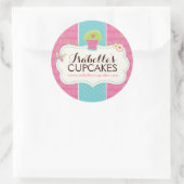 およびお洒落おもしろいカップケーキラベル ラウンドシール (バッグ)