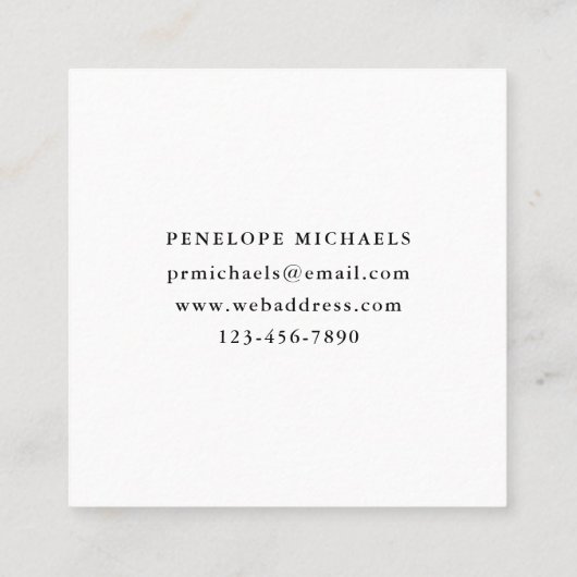 およびかわいらしフローラスクアカラフルーク・ビジネス・カード スクエア名刺 (裏面)