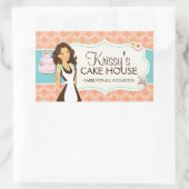 およびエレガントおもしろいベーカリーボックスのシール 長方形シール (バッグ)