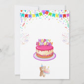 およびエレガントおもしろい誕生日パーティー招待カード 招待状 (裏面)