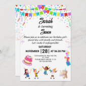 およびエレガントおもしろい誕生日パーティー招待カード 招待状 (正面/裏面)