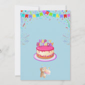 およびエレガントおもしろい誕生日パーティー招待カード 招待状 (裏面)