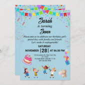 およびエレガントおもしろい誕生日パーティー招待カード 招待状 (正面/裏面)