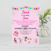 およびエレガントおもしろい誕生日パーティー招待カード 招待状 (スタンド正面)