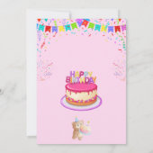 およびエレガントおもしろい誕生日パーティー招待カード 招待状 (裏面)