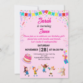 およびエレガントおもしろい誕生日パーティー招待カード 招待状